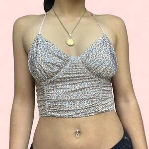 Leopard print halter neck crop top #leopardprint #halterneck